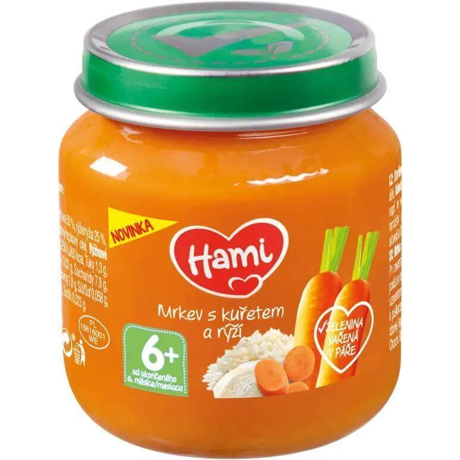 Hami Морковь с курицей и рисом 6M+ 125 г: цены и характеристики