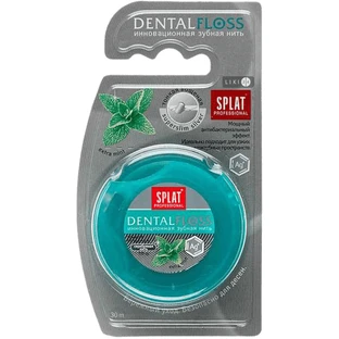 Зубная нить Splat Professional Dental Floss с волокнами серебра, 30 м