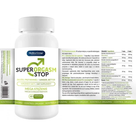 Супер Оргазм Стоп Medica-Group Super Orgasm Stop для задержки преждевременной эякуляции, 60 капсул: цены и характеристики
