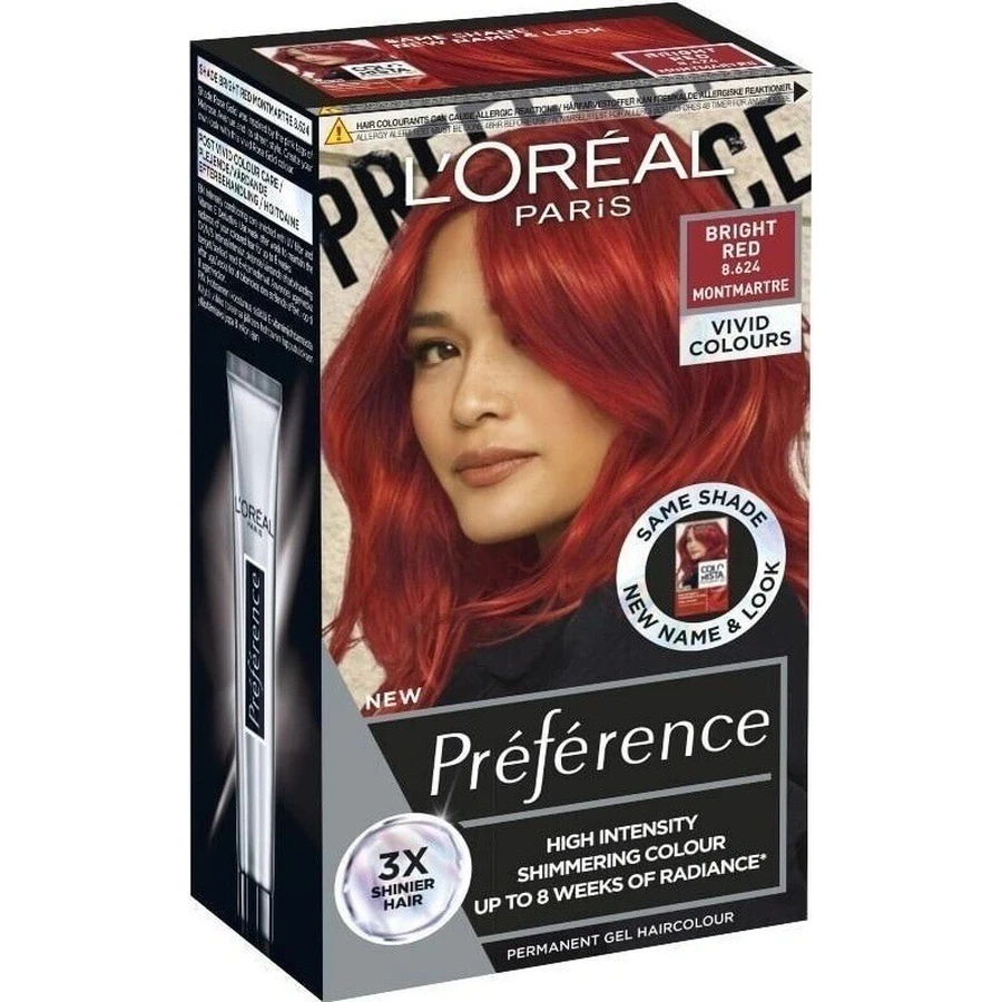 Набір стійкої фарби для волосся L'Oréal Paris Préférence Vivid Colors 1×1, відтінок Монмартр - яскраво-рудий, 60+90+54 мл: ціни та характеристики