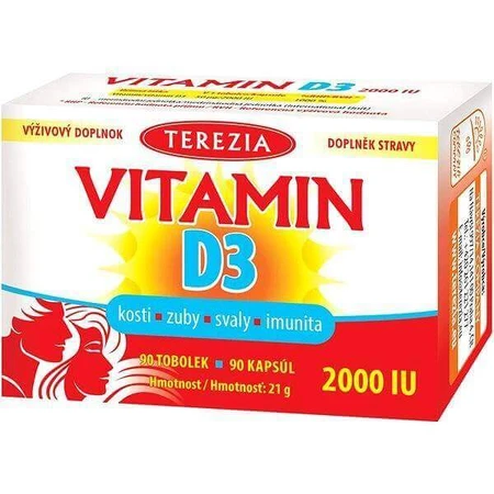 TEREZIA Витамин D3 2000 МЕ 1×90 табл, пищевая добавка: цены и характеристики