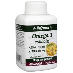 MedPharma OMEGA 3 риб'ячий жир форте - ЕПК, ДГК 1×67 капсул, дієтична добавка