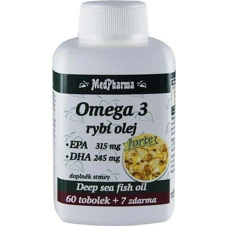 MedPharma OMEGA 3 риб'ячий жир форте - ЕПК, ДГК 1×67 капсул, дієтична добавка: ціни та характеристики