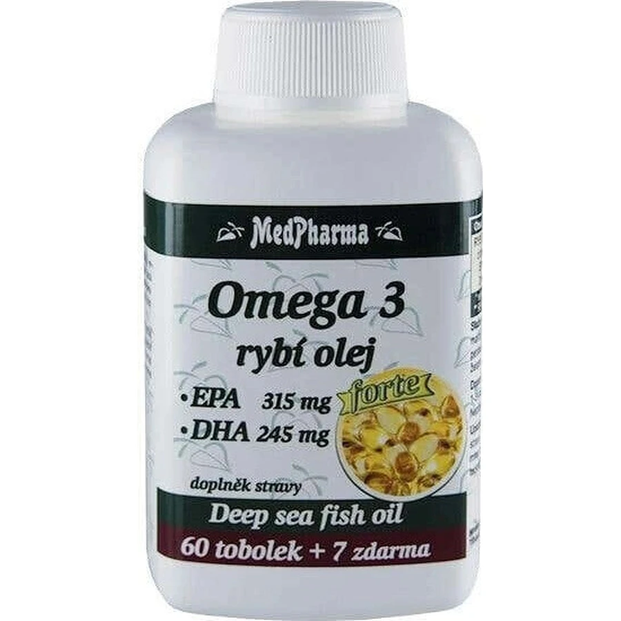 MedPharma OMEGA 3 риб'ячий жир форте - ЕПК, ДГК 1×67 капсул, дієтична добавка: ціни та характеристики