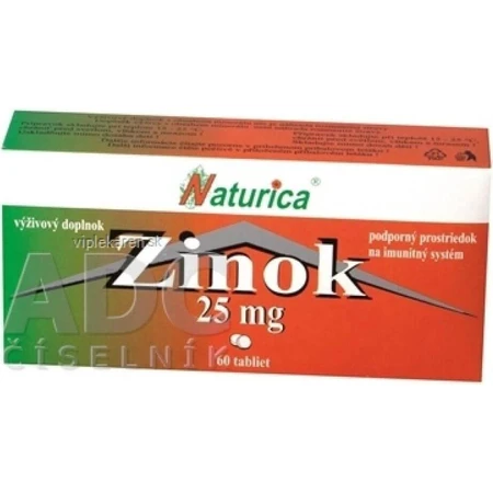 Naturica ZINOC 25 мг 1×60 таблеток, харчова добавка: ціни та характеристики