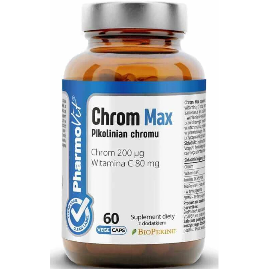 Хром Макс 200 мкг 60 капсул Pharmovit Clean Label: цены и характеристики