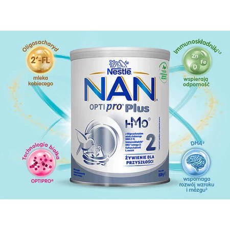 Nestle NAN Optipro Plus 2 HMO, дополнительное молоко для детей старше 6 месяцев, 800 г.: цены и характеристики