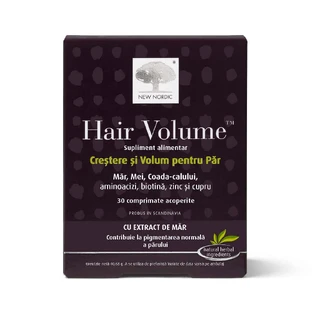 Hair Volume Ріст та об'єм волосся з екстрактом яблука, 30 таблеток, New Nordic