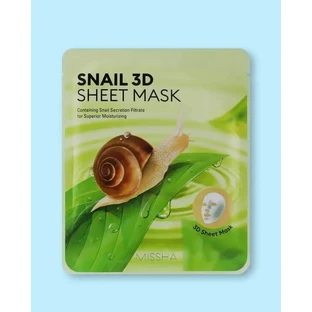 Маска для обличчя Missha Snail 3D Sheet Mask 23 г / 1 аркуш 1×23 г / 1 аркуш