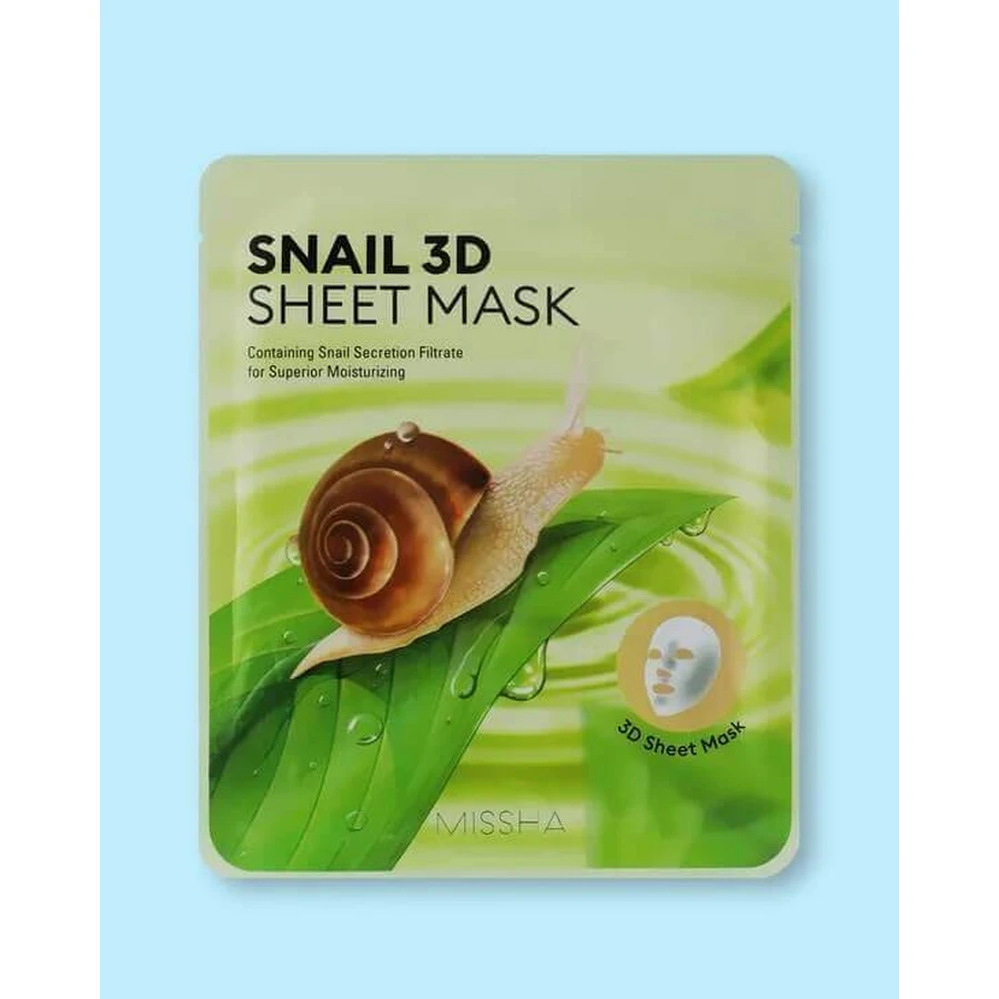 Маска для обличчя Missha Snail 3D Sheet Mask 23 г / 1 аркуш 1×23 г / 1 аркуш: ціни та характеристики