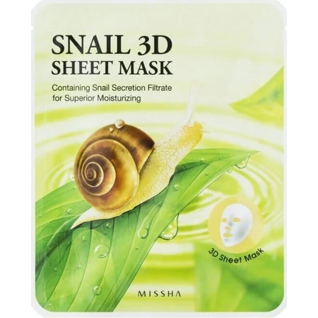 Маска для обличчя Missha Snail 3D Sheet Mask 23 г / 1 аркуш 1×23 г / 1 аркуш: ціни та характеристики