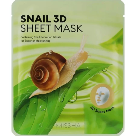 Маска для обличчя Missha Snail 3D Sheet Mask 23 г / 1 аркуш 1×23 г / 1 аркуш: ціни та характеристики