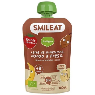 Smileat Organic bag миндальное молоко, яблоко, банан, клубника, риа и какао 9M+ 100 г