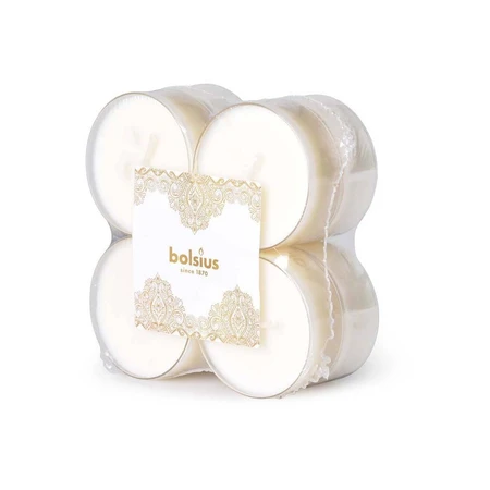 Ароматичні свічки Bolsius Tea Maxi Golden Lace 1×8 шт, білі свічки: ціни та характеристики