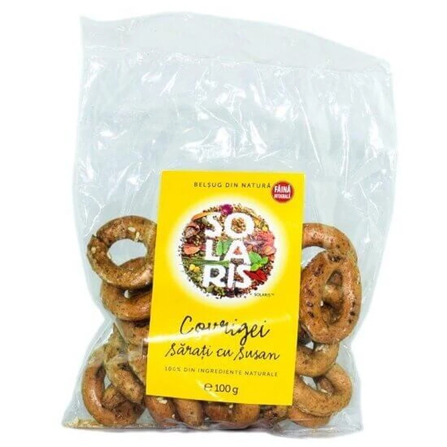 Соленые крендельки с кунжутом, 100 г, Solaris: цены и характеристики