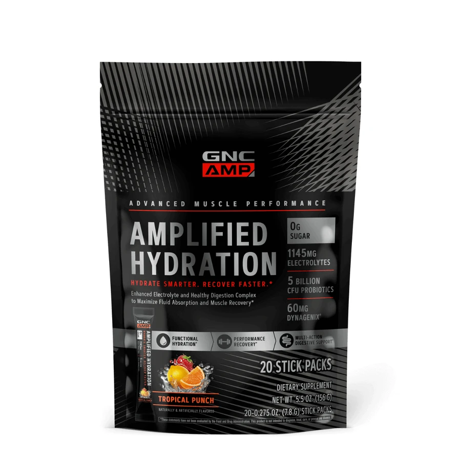 Gnc Amp Amplified Hydration, электролиты со вкусом тропических фруктов, 20 пакетиков, 152 г.: цены и характеристики