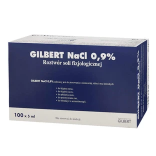 Физиологический раствор Gilbert NaCl 0,9%, ампулы 5 мл, №100