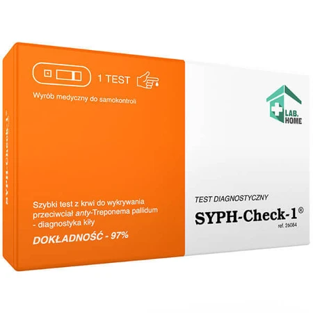 LabHome Syph-Check-1, аналіз крові для виявлення антитіл до T. pallidum, kiy diagnosis, 1 уп.: ціни та характеристики