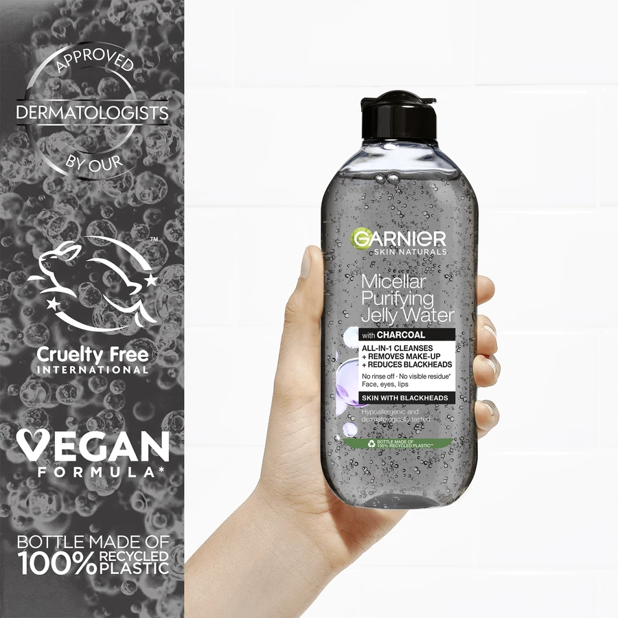 Міцелярна вода Garnier Pure Active з гелевою текстурою з активованим вугіллям, 400 мл: ціни та характеристики