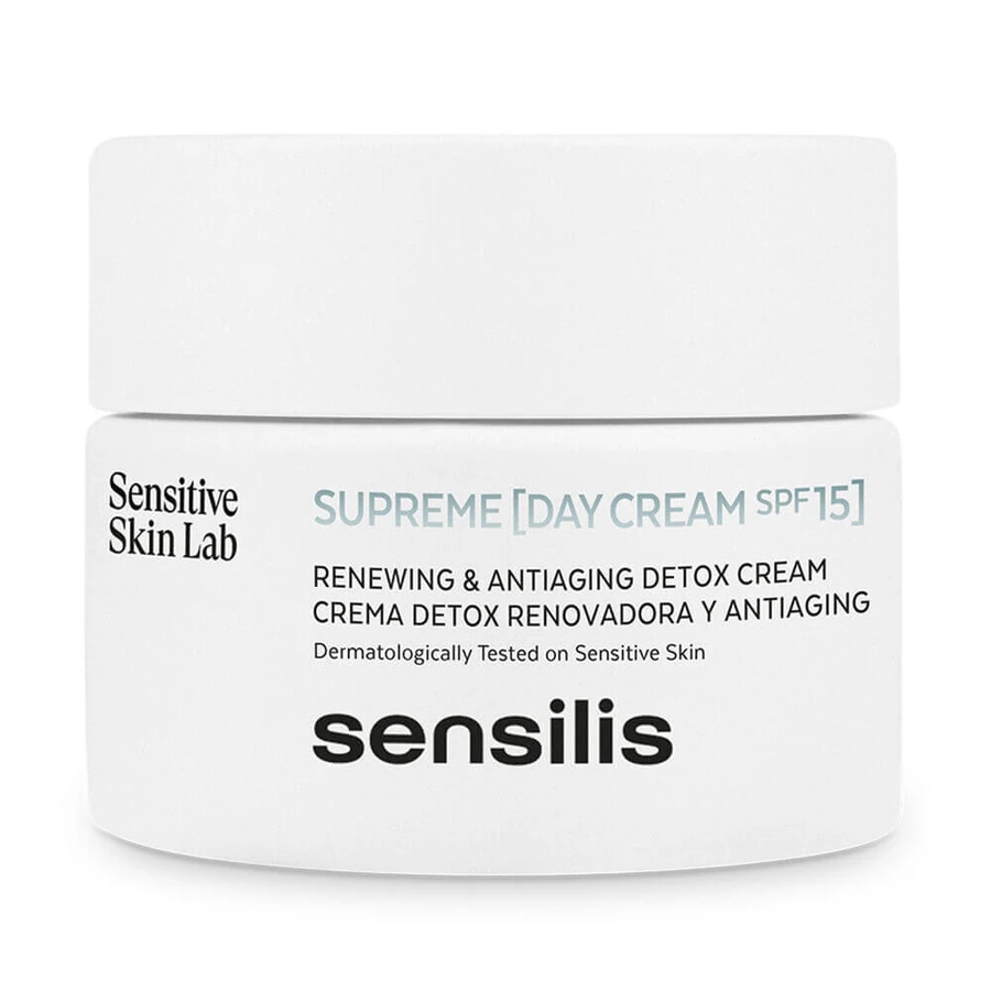 Sensilis Supreme, розгладжуючий та регенеруючий денний крем, SPF 15, 50 мл + Upgrade AR, зміцнюючий та антивіковий крем-сорбет, 5 мл безкоштовно: ціни та характеристики