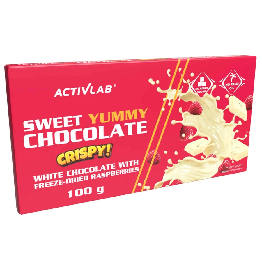 Шоколадные хрустящие конфеты Sweet Yummy, белый шоколад с сублимированной малиной, 100 г.: цены и характеристики