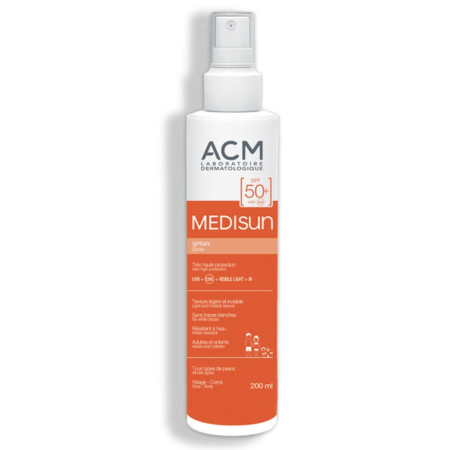 Сонцезахисний спрей Medisun SPF 50+, 200 мл, Acm: ціни та характеристики