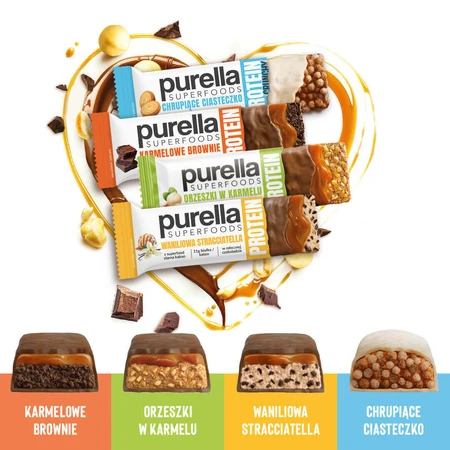 Purella Superfoods Протеїн, протеїновий батончик, горіхи в карамелі, 45 г: ціни та характеристики