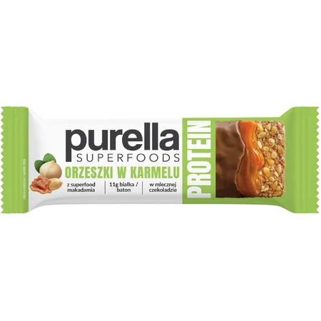 Purella Superfoods Протеїн, протеїновий батончик, горіхи в карамелі, 45 г: ціни та характеристики