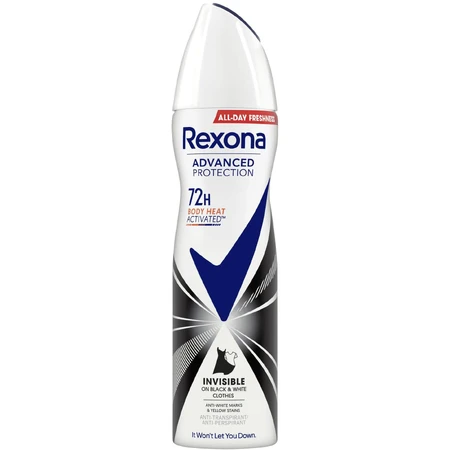 Спрей-антиперспірант Rexona Invisible Black & White 72H антиперспірант 150 мл: ціни та характеристики