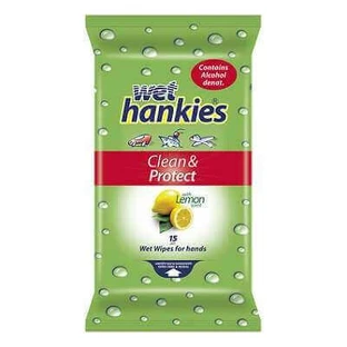 Wet Hankies Антибактериальные влажные травы с лимоном, 15 шт, Wet Hankies