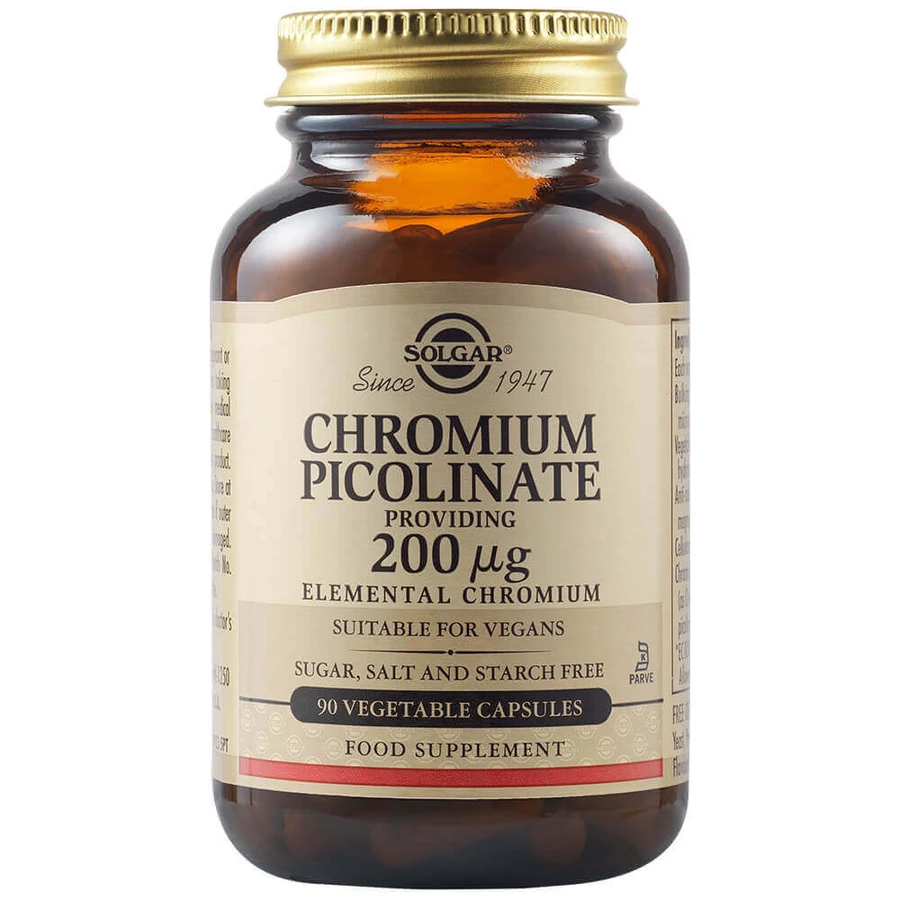 Піколінат хрому 200 мкг Solgar Chromium Picolinate, 90 капсул: ціни та характеристики