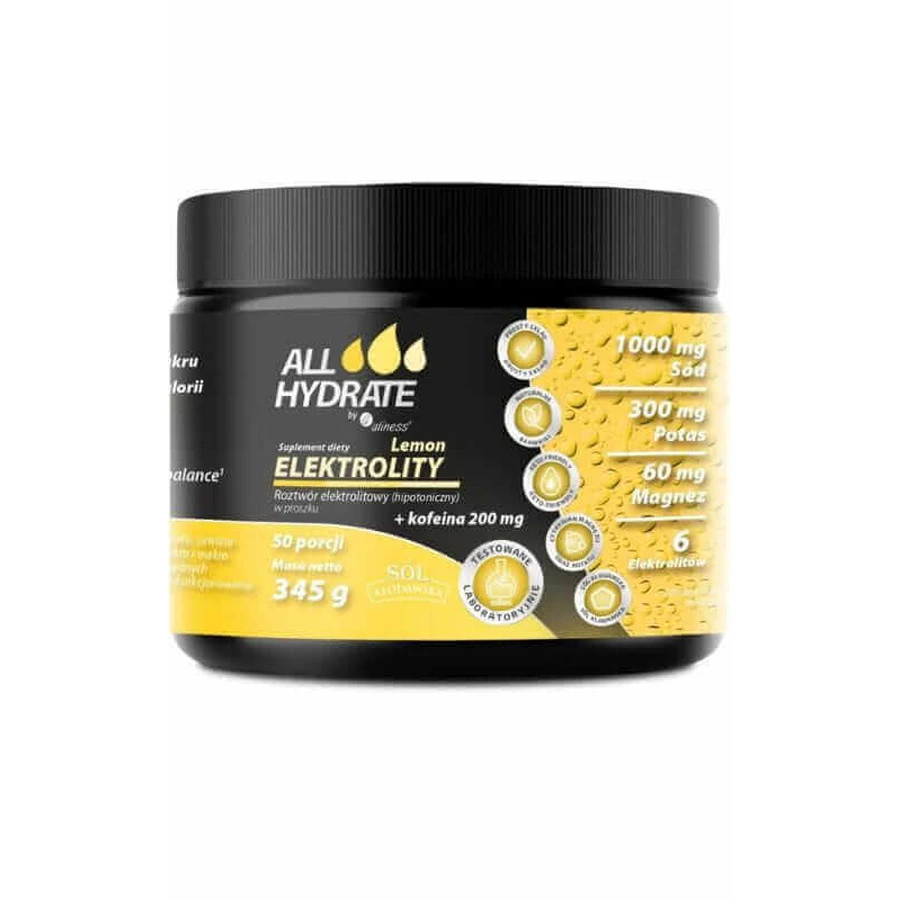 Електроліти Лимон + Кофеїн 345г ALLHydrate: ціни та характеристики