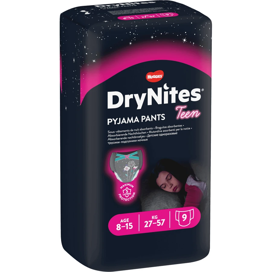 Huggies® Dry Nites большие для девочек подгузники 27-57 кг, 9 шт.: цены и характеристики