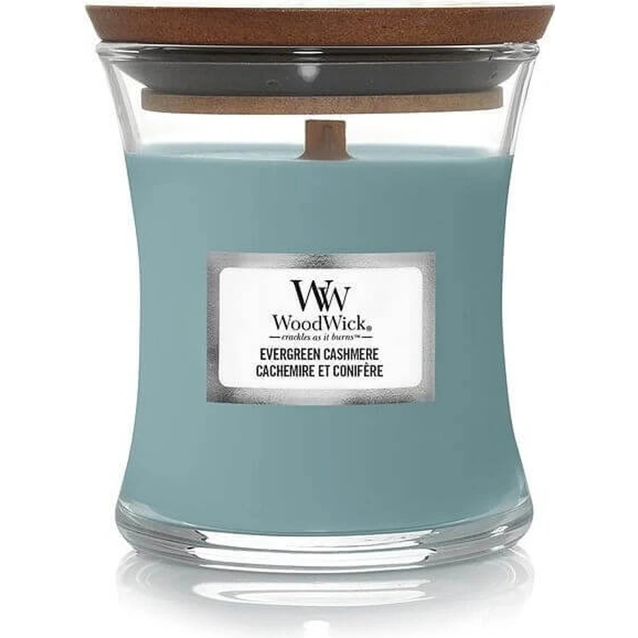 WoodWick Small Evergreen Cashmere 1×85 г, ароматична свічка: ціни та характеристики