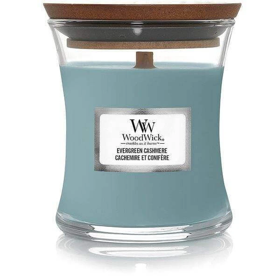 WoodWick Small Evergreen Cashmere 1×85 г, ароматична свічка: ціни та характеристики