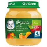 Gerber Organic, Десерт, яблуко, персик, абрикос, після 4 місяців, 125 г