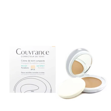 Компактний тональний крем Avene Couvrance, Porcelaine 1.0 для нормальної та комбінованої шкіри з SPF 30 , 10 г: ціни та характеристики
