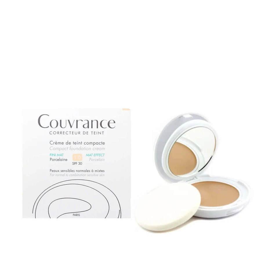 Компактний тональний крем Avene Couvrance, Porcelaine 1.0 для нормальної та комбінованої шкіри з SPF 30 , 10 г: ціни та характеристики