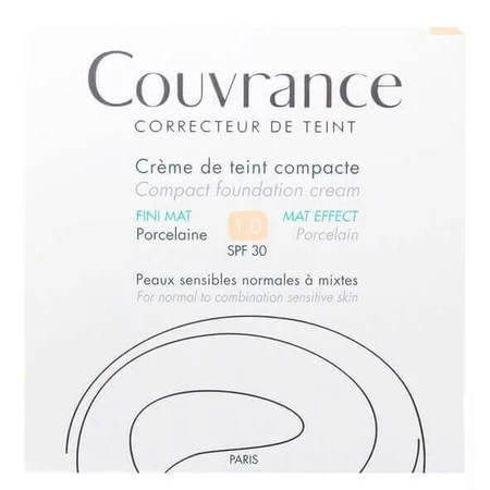 Компактний тональний крем Avene Couvrance, Porcelaine 1.0 для нормальної та комбінованої шкіри з SPF 30 , 10 г: ціни та характеристики