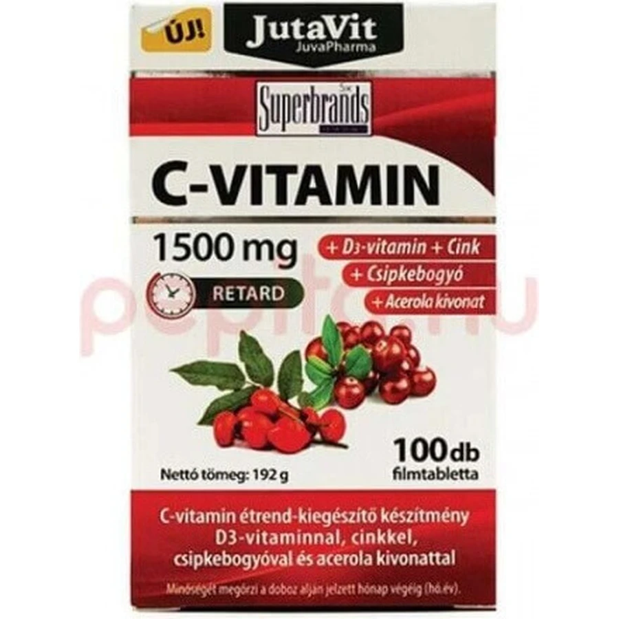 JutaVit Витамин C 1500 мг 1×100 табл, пищевая добавка: цены и характеристики