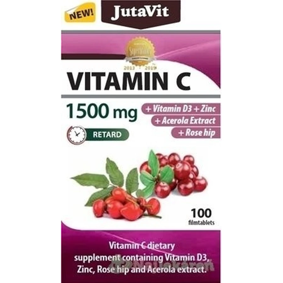 JutaVit Витамин C 1500 мг 1×100 табл, пищевая добавка: цены и характеристики