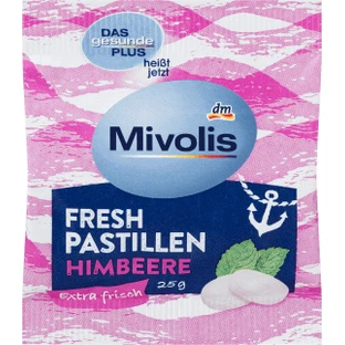 Конфеты Mivolis Свежее дыхание, малина, 25 г