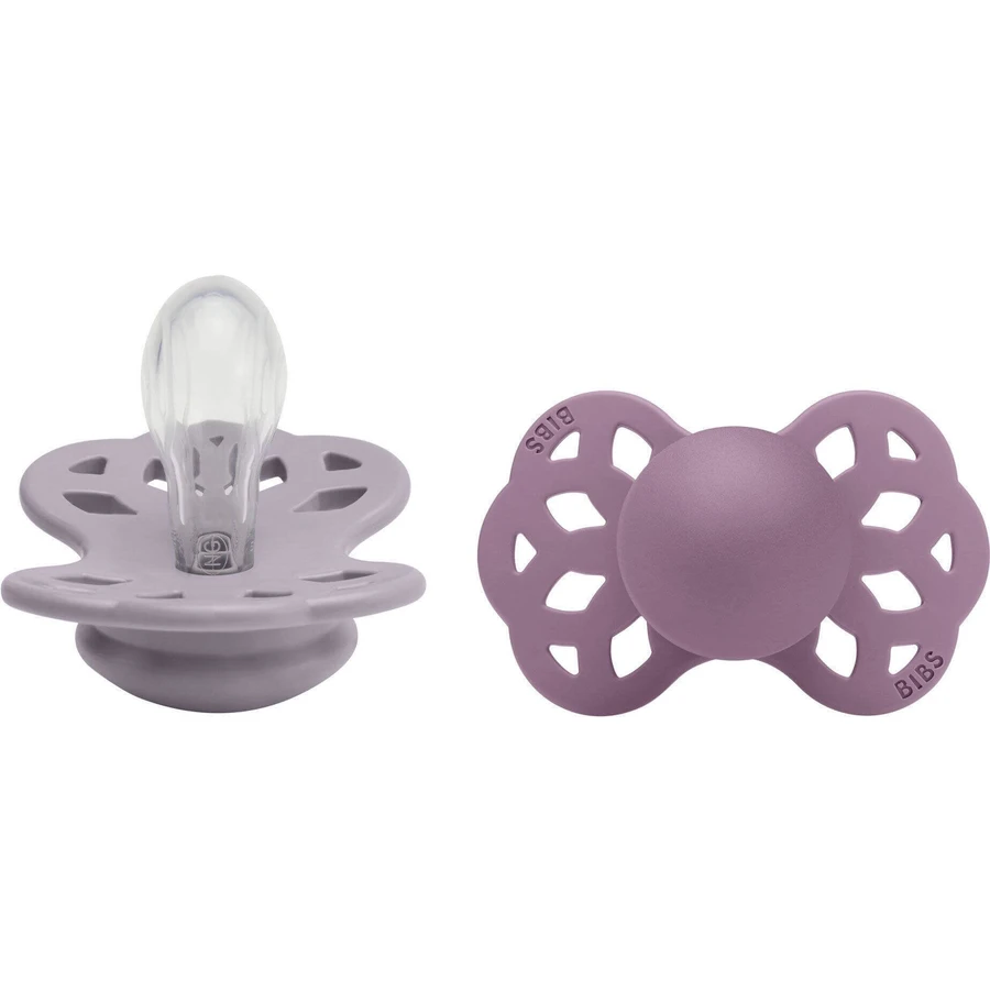 BIBS Симметричные силиконовые пустышки Infinity, размер 2, Fossil Grey / Mauve 2 шт.: цены и характеристики