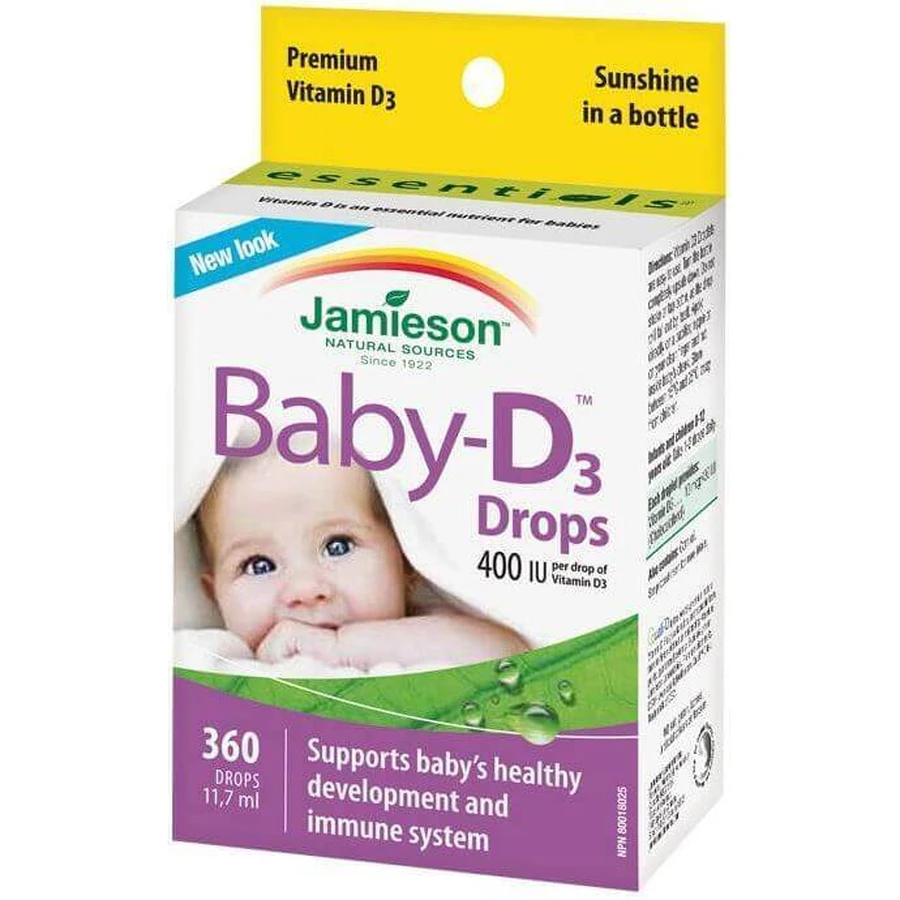 Jamieson Baby-D3 Витамин D3 400 МЕ капли 11,7 мл: цены и характеристики