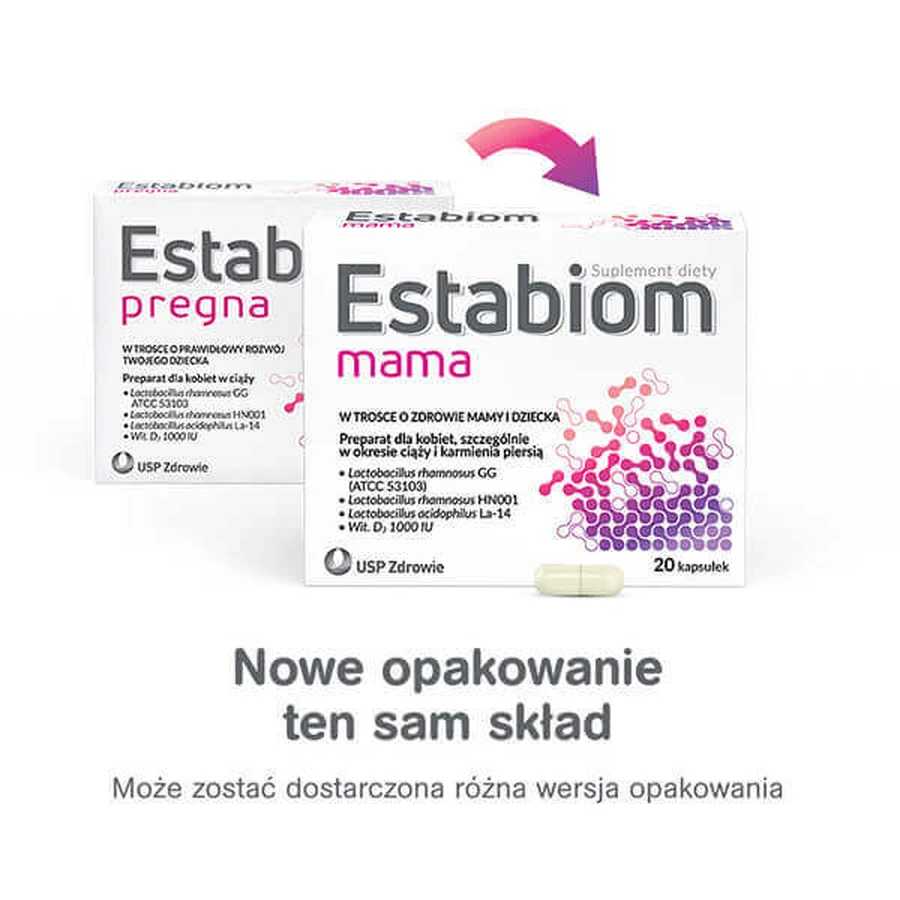 Естабіом Мама (колишня назва Естабіом Прегна), 20 капсул: ціни та характеристики