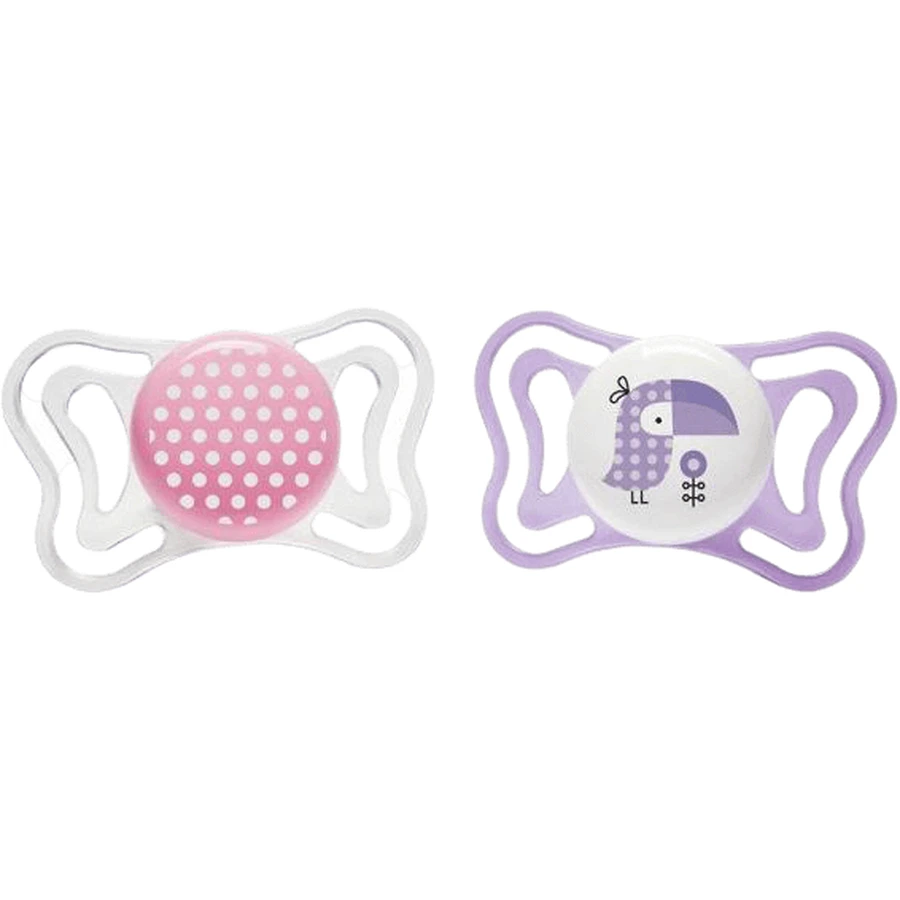 Пустышка Chicco Physio Light Silicone Dots/Tukan 2-6m+ 2 шт.: цены и характеристики