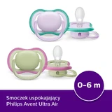 Avent Ultra Air, пустышка, силиконовая, симметричная, унисекс, SCF085/24, 0-6 месяцев, 2 штуки
