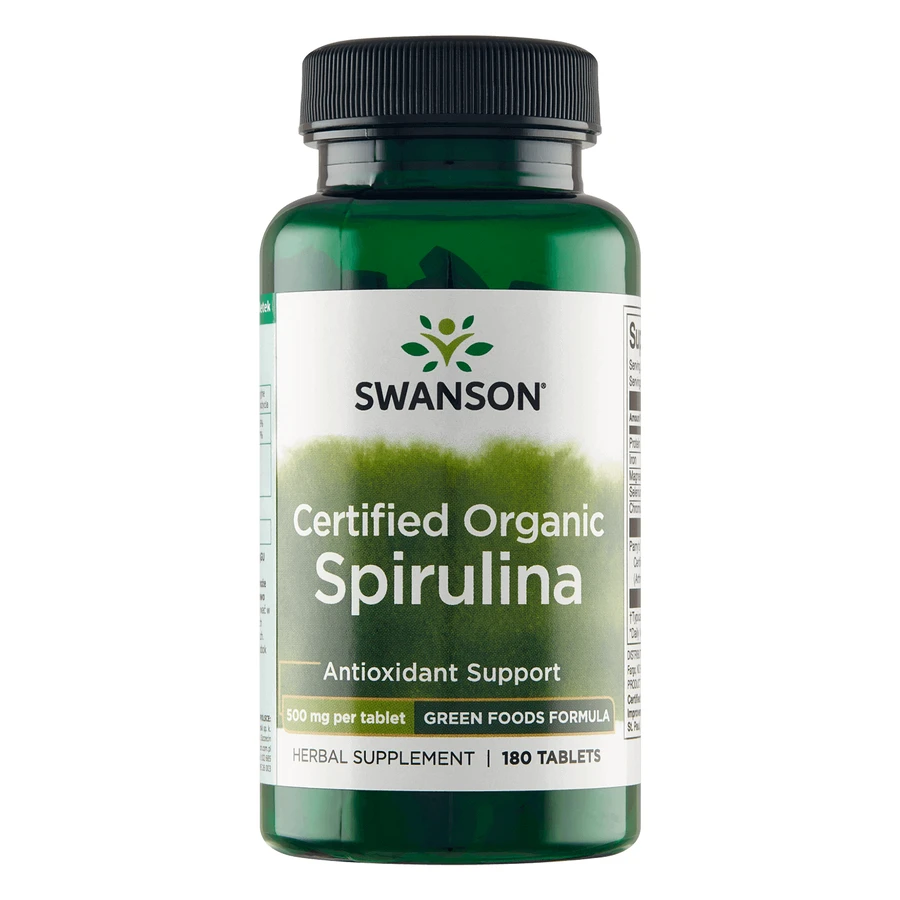 Swanson Certified Organic Spirulina, органическая спирулина, 180 таблеток: цены и характеристики