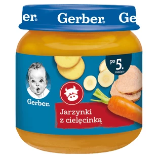 Gerber Вечеря, овочі з телятиною, після 5 місяців, 125 г