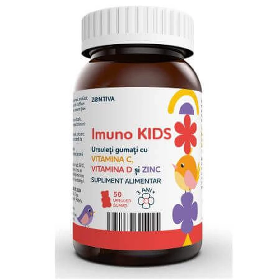 Ведмедики-гумки з вітамінами С, D та цинком Imuno Kids, 50 гумок, Sicovit: ціни та характеристики
